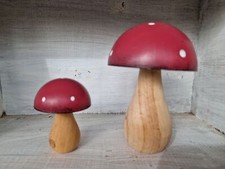 Deko Pilze Holz Pinie 2 Stück