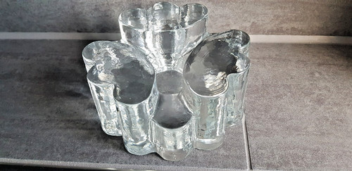 Vintage blockglas stövchen - blockglas,