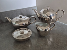 WMF Heinrich Alma versilbert vintage, Teekanne, Kaffeekanne, Zucker und Milch