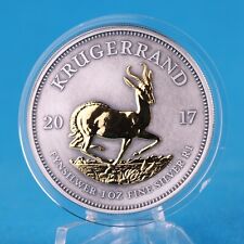 Südafrika Krügerrand  2017 Antik Finish Gildet   1 Oz Silber