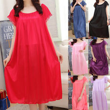 Satin Damen Lange Nachthemd