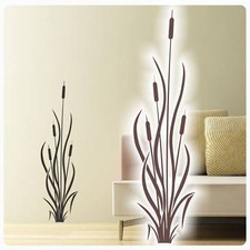 Wandtattoo Gras Kolben Kolbengras Wandaufkleber Wandsticker Aufkleber WC W030 