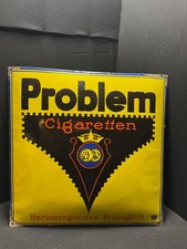 Problem Cigaretten Emailschild Reissverschluss - Dresden 60 x 60 cm - D um 1920