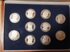 Silbermedaillen-Sammling | 10 Medaillen | 925 Sterling | Original-Schatulle