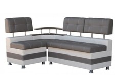 EckbankSitzbank Latte GRAU Polster-Truhen-Bank modern Kunstleder Stauraum Regal