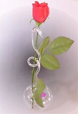 Rosenvase aus Glas Lauscha filigran Handmade Klarglas Vase für Rosen Qualität 1A