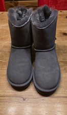 OOG Damen Stiefel Größe 38 Farbe Grau Echt Leder mit Echtem Lammfell