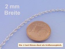 Echt 925 Silber Singapur Kordelkette in 2 oder 5 mm Breite  45 50 60 70 80 Länge