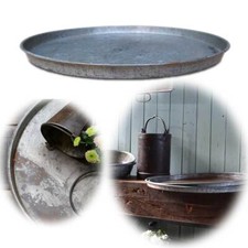 XL Vintage Metall Dehli Serviertablett ♻️ 42cm Rund Unika Deko Tablett Backblech