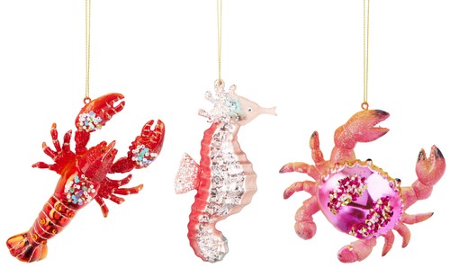 Baumschmuck meerestiere 3er - baumschmuck, (3er