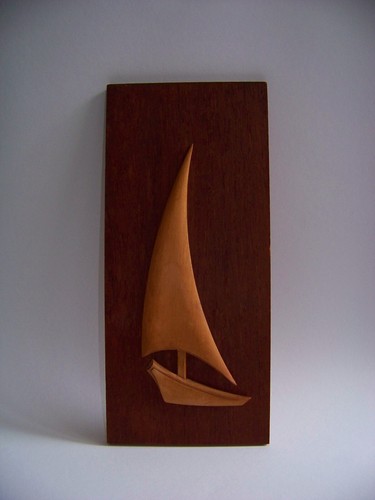 Teak midcentury wandbild - teak,