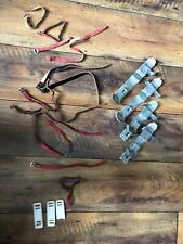 2 Paar Gleitschuhe DDR - 1 x Länge 25 cm / 1 x Länge 24-29 cm, mit Riehmen, Schu