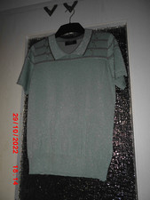Ovanti Glow Polo Pullover Gr. 42 mint/Glanzgarn/Strass NEU