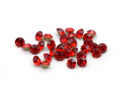Strasssteine rot 2mm glas - rot,