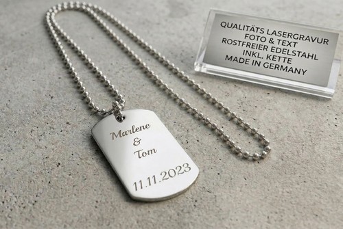 Anhänger edelstahl dog tag - edelstahl, dog-tag
