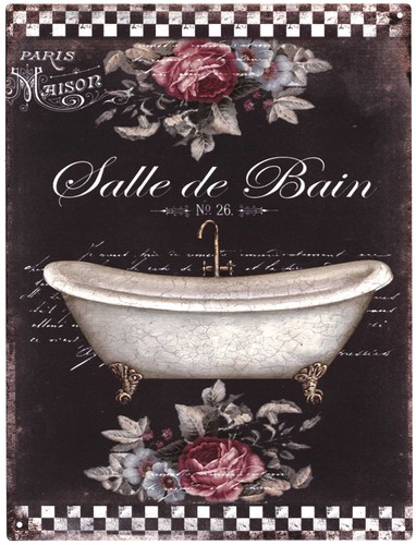 Deko blechschild salle bain - salle,