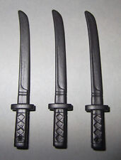 21073, 3x Schwert, Katana, Samurai, Ninja, anthrazit