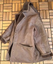 Dunkelbraune Lammfelljacke –