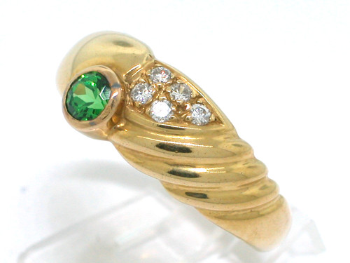 Tsavorit ring 750 gelbgold - tsavorit,