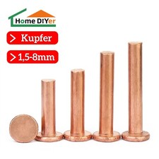 Flachkopfnieten Kupfer Nieten