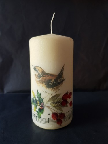 Rundkerze mit farbigem herbst - mit,