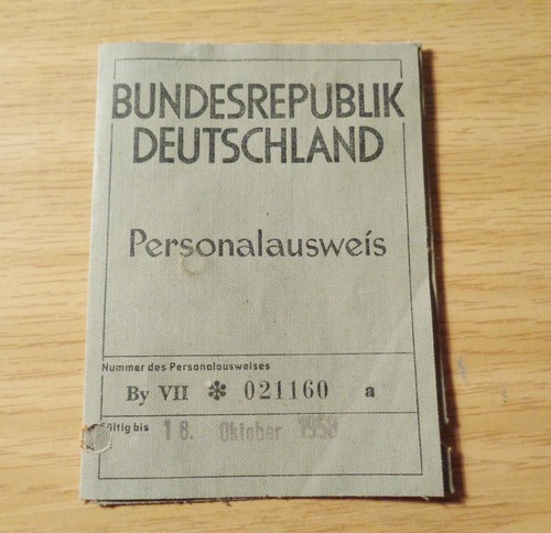 Alter personalausweis brd - personalausweis, 1953