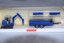 Wiking 6584036 Mini Bagger mit Hydraulikhammer u. Tandemtrai. H0 1:87