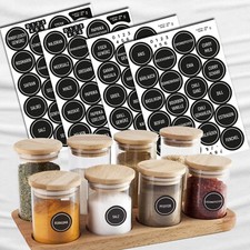 Gewürzetiketten Sticker 80 St Gewürzaufkleber Schwarz Rund Wasserfest Etiketten