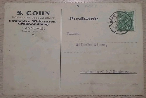 Karte hannover adendorf 1923 - karte,