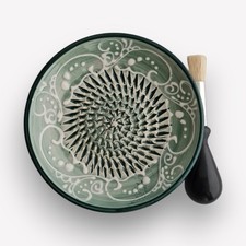 Keramikreibe mediterrane Knoblauchreibe Tellerreibe Gratis Pinsel 