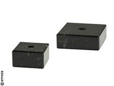 Marmor Sockel SCHWARZ mit Mittelbohrung quadratisch verschiedene Höhen & Größen