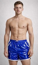 Ju/He. Glanznylon PU Shorts /