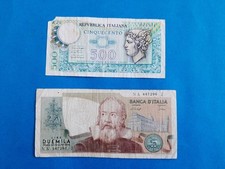 1 x 500+2000 Lire Italien / Geldschein Banknote '