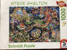 Schmidt Puzzle 1000 Teile "Steve Skelton, verrückte Welt" neu gekauft,1 x gelegt