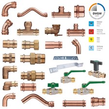 Kupfer Kombi Press Fitting