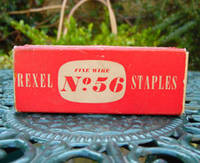 Vintage 60er Jahre REXEL Heftklammern Feindraht Nr. 56 Heftklammern Retro Verpackung mit Klammern