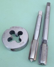 3 HSS Gewindebohrer Schneideisen M12x1,5 MF Fein Gewinde Gewindeschneider Satz M