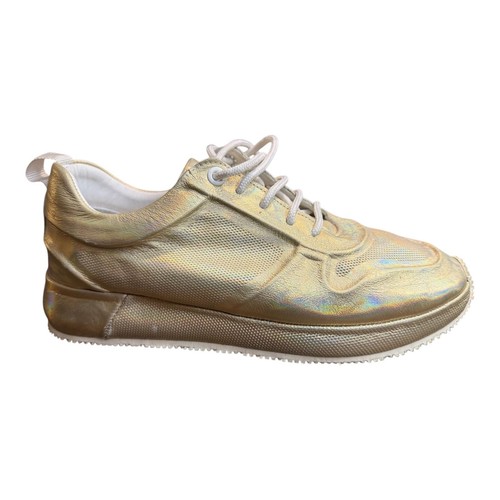 Goldene leder sneakers 1x - leder, sneakers,