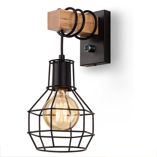 Retro wandleuchte holz - retro,