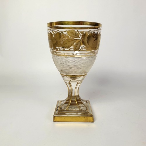 Glas pokal mit goldenem rand - glas,