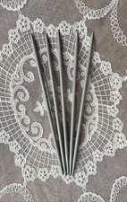 Nr. 5 Strumpf- und Handschuhstricknadeln 5er Nadelspiel Metall grau