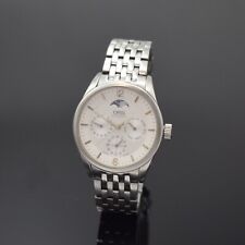 ORIS Artelier Armbanduhr mit Mondphase, Tag und Datum in Stahl mit Stahlband