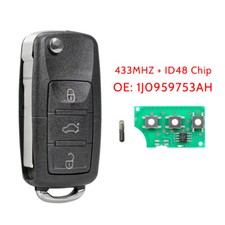 Auto Funkschlüssel Fernbed 433MHZ ID48 1J0959753AH 3Tasten Für VW Seat Skoda DE