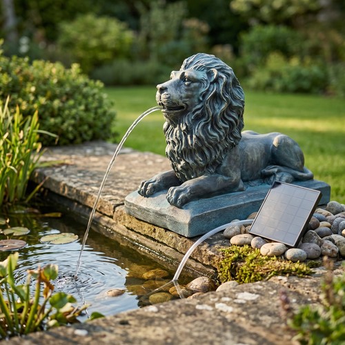 Löwe solar brunnen - löwe,