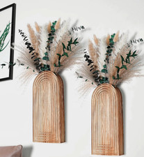 Set wooden vases with - vases,