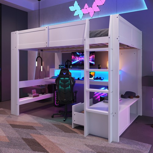 Hochbett gaming 140x200cm - gaming, led