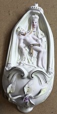 Weihwasser-Kessel Pieta, Maria Jesus, Bisquit-Porzellan um 1900