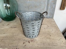 B5426 Kleiner Olivenkorb | Eisenkorb | OLIVENEIMER | verzinkt | Zinkwanne RUND