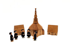 Miniatur Figuren Kurrende vor Seiffener Kirche erzgebirgische Volkskunst 981