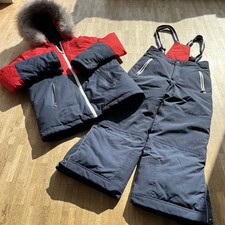 Okaidi Skianzug Skihose 140 Skijacke 152 Marineblau Gr.140/146 Top Zustand